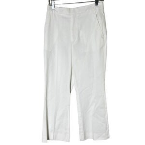 Maria McManus Alley Pants Size 6 White Cropped Wide Leg High Rise Organic Cotton